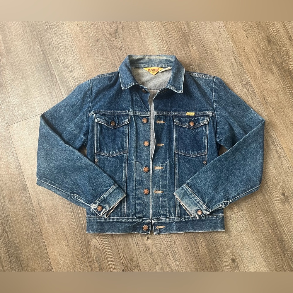 Vintage Rustler by Wrangle Jean jacket made in the USA